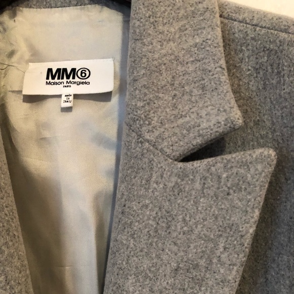 MM6 Maison Margiela Grey Felted Wool Car Coat - Picture 4 of 6
